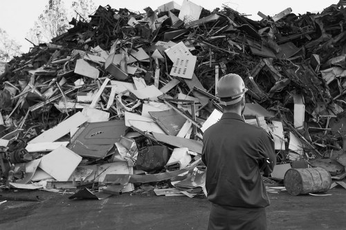 House clearance team organizing items in Charlton home